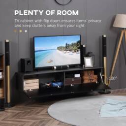 Wyld Haus Elkaro High Gloss Grey & Black Floating TV Bench for TVs up 70inch - thumbnail 6