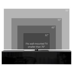 Wyld Haus Elkaro High Gloss Grey & Black Floating TV Bench for TVs up 70inch - thumbnail 7