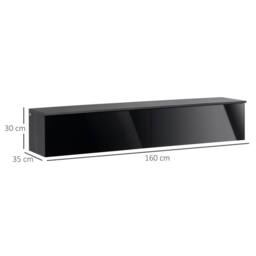 Wyld Haus Elkaro High Gloss Grey & Black Floating TV Bench for TVs up 70inch - thumbnail 4