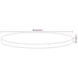 Berkfield Home Table Top √ò60x2.5 cm Round Solid Wood Acacia in Brown - Size: 60x2.5 cm - thumbnail 8