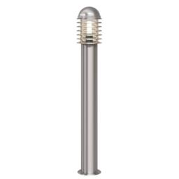 Berkfield Home Outdoor Post Lamp Standing Stainless Steel in Silver - thumbnail 1