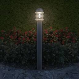 Berkfield Home Outdoor Post Lamp Standing Stainless Steel in Silver - thumbnail 5