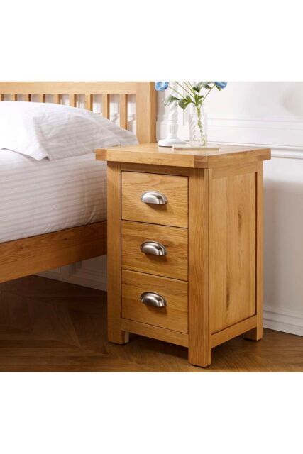 Birlea Woburn Large 3 Drawer Bedside Oak in Light Oak - image 1