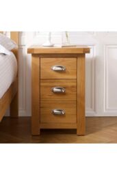 Birlea Woburn Large 3 Drawer Bedside Oak in Light Oak - thumbnail 2