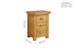 Birlea Woburn Large 3 Drawer Bedside Oak in Light Oak - thumbnail 6