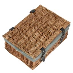 Red Hamper Double Steamed Grey Lining 35cm Empty Hamper Basket - thumbnail 3