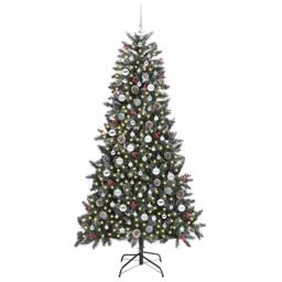 Berkfield Home Artificial Christmas Tree with Stand Green 114 x 114 x 210 cm - thumbnail 4