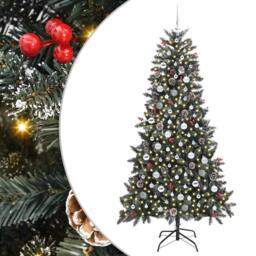 Berkfield Home Artificial Christmas Tree with Stand Green 114 x 114 x 210 cm - thumbnail 2