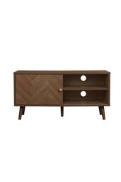 Birlea Herringford Small TV Unit Entertainment Stand Walnut Parquet Design in Brown - thumbnail 6