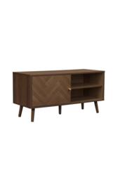 Birlea Herringford Small TV Unit Entertainment Stand Walnut Parquet Design in Brown - thumbnail 5