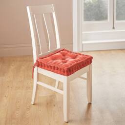 Coopers of Stortford Dining Chair Booster Cushion - Velvet Seat Pad - Spring-Back Filling in Terracotta - thumbnail 1
