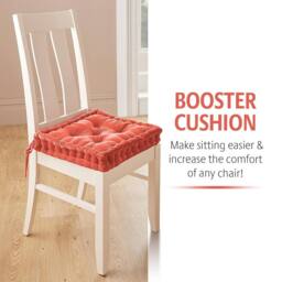 Coopers of Stortford Dining Chair Booster Cushion - Velvet Seat Pad - Spring-Back Filling in Terracotta - thumbnail 2