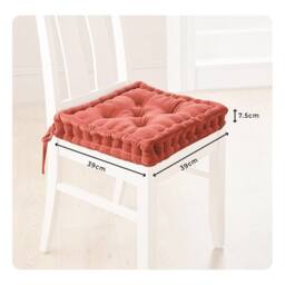 Coopers of Stortford Dining Chair Booster Cushion - Velvet Seat Pad - Spring-Back Filling in Terracotta - thumbnail 5