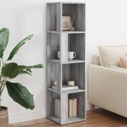 Berkfield Home Corner Cabinet Grey Sonoma 33x33x132 cm Engineered Wood - Size: 33 x 33 x 132 cm - thumbnail 2