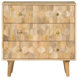 Berkfield Home Drawer Cabinet 70x35x70 cm Solid Wood Mango in Brown - Size: 70 x 35 x 70 cm - thumbnail 3