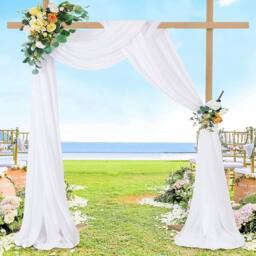 FLAVORA Rustic Wooden Square Wedding Backdrop Arch in Natural - Size: 0.6m2 - thumbnail 5