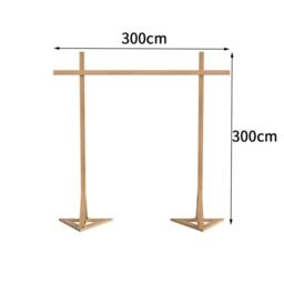 FLAVORA Rustic Wooden Square Wedding Backdrop Arch in Natural - Size: 0.6m2 - thumbnail 2
