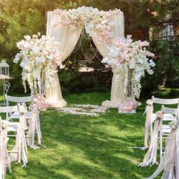 FLAVORA Rustic Wooden Square Wedding Backdrop Arch in Natural - Size: 0.6m2 - thumbnail 4
