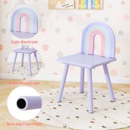 Gymax Vanity Table & Chair Cloud-shaped Makeup Desk Set With Mirror Cabinet in Purple - thumbnail 9