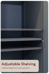 HD Designs Priano 2 Door Tall Cabinet Cupboard Bathroom 1700x320x300 mm in Dark Grey - thumbnail 4