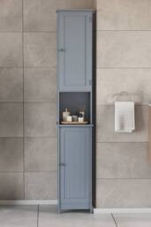 HD Designs Priano 2 Door Tall Cabinet Cupboard Bathroom 1700x320x300 mm in Dark Grey - thumbnail 5