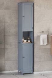 HD Designs Priano 2 Door Tall Cabinet Cupboard Bathroom 1700x320x300 mm in Dark Grey