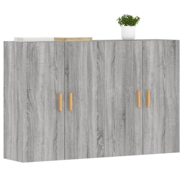 Berkfield Home Wall Mounted Cabinets 2 pcs Grey Sonoma Engineered Wood - image 1