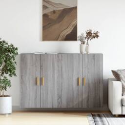 Berkfield Home Wall Mounted Cabinets 2 pcs Grey Sonoma Engineered Wood - thumbnail 2