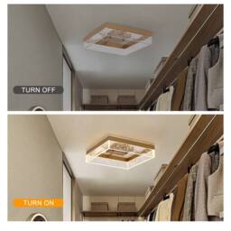 NIVOR 20W LED Ceiling Lamp Gold Clear Seeded Acrylic Round Warm Light - thumbnail 3