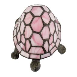 Happy Homewares Classic & Quirky Soft Pink Stained Glass Tiffany Tortoise Table Lamp - thumbnail 5
