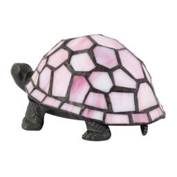 Happy Homewares Classic & Quirky Soft Pink Stained Glass Tiffany Tortoise Table Lamp - thumbnail 3