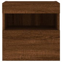 Berkfield Home TV Wall Cabinet with LED Lights Brown Oak 40x30x40 cm - Size: 40 x 30 x 40 cm - thumbnail 9
