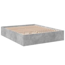 Berkfield Home Bed Frame without Mattress Concrete Grey 150x200 cm King Size - thumbnail 3