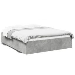 Berkfield Home Bed Frame without Mattress Concrete Grey 150x200 cm King Size - thumbnail 2