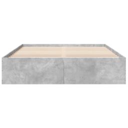 Berkfield Home Bed Frame without Mattress Concrete Grey 150x200 cm King Size - thumbnail 4