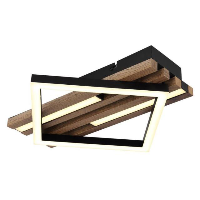 Netlighting Obrien 33x31cm Semi Flush Ceiling Light Matt Black LED 3000K - Size: 33x31 cm - image 1