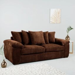Snugg Furniture UK Limited Amalfi Jumbo Cord 3 Seater Sofa in Brown - thumbnail 1