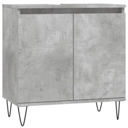 Berkfield Home Bathroom Cabinet Concrete Grey 58x33x60 cm Engineered Wood - Size: 58 x 33 x 60 cm - thumbnail 2