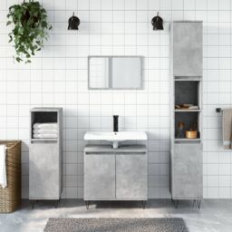 Berkfield Home Bathroom Cabinet Concrete Grey 58x33x60 cm Engineered Wood - Size: 58 x 33 x 60 cm - thumbnail 1