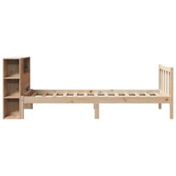 Berkfield Home Bookcase Bed without Mattress 75x190 cm Small Single Solid Wood Pine in Natural - thumbnail 7