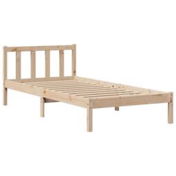 Berkfield Home Bookcase Bed without Mattress 75x190 cm Small Single Solid Wood Pine in Natural - thumbnail 5
