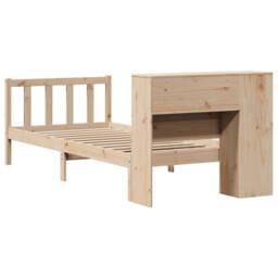 Berkfield Home Bookcase Bed without Mattress 75x190 cm Small Single Solid Wood Pine in Natural - thumbnail 8