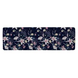 Benjamin Tate Design Tropical White & Pink Flowers Runner Rug in Natural - Size: 67 cm x 230 cm - thumbnail 1