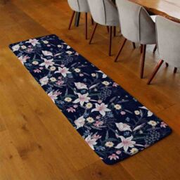 Benjamin Tate Design Tropical White & Pink Flowers Runner Rug in Natural - Size: 67 cm x 230 cm - thumbnail 2