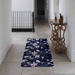 Benjamin Tate Design Tropical White & Pink Flowers Runner Rug in Natural - Size: 67 cm x 230 cm - thumbnail 3
