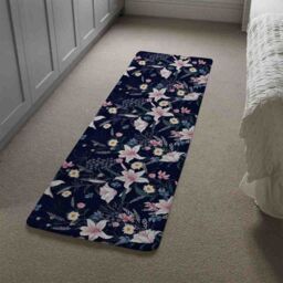 Benjamin Tate Design Tropical White & Pink Flowers Runner Rug in Natural - Size: 67 cm x 230 cm - thumbnail 4