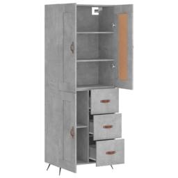 Berkfield Home Highboard Concrete Grey 69.5x34x180 cm Engineered Wood - thumbnail 4