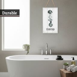 "Orsina Spa Wall Plaque, Wooden Sign With Relaxing “Spa"" Typography In Rustic Finish, Adds A Calming Touch in Grey" - thumbnail 3