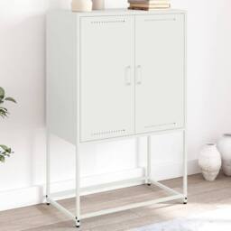 Berkfield Home Highboard White 68.5x38.5x107 cm Steel - thumbnail 2