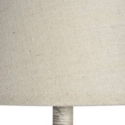 Wyld Haus Baronnies Cream Wooden Pedestal Table Lamp with Tapered Linen Shade in Grey - thumbnail 4